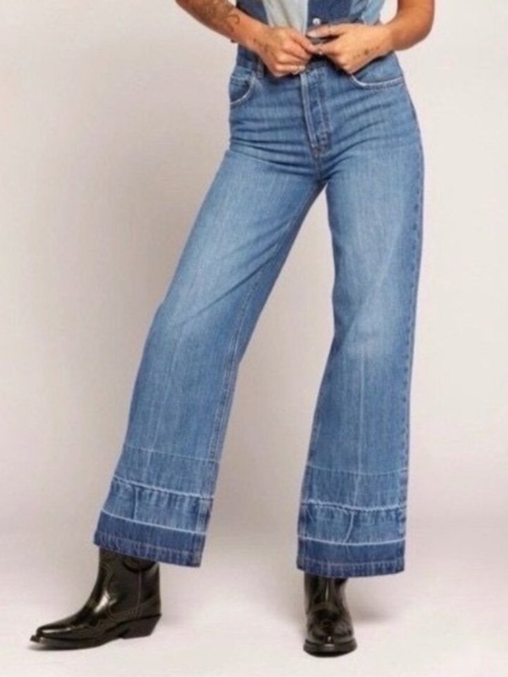 Current/Elliott Boho High-Rise Wide-Leg Jeans in Doheny | Size 26